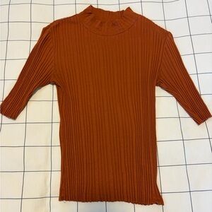 KOTN half sleeve ribbed orange top